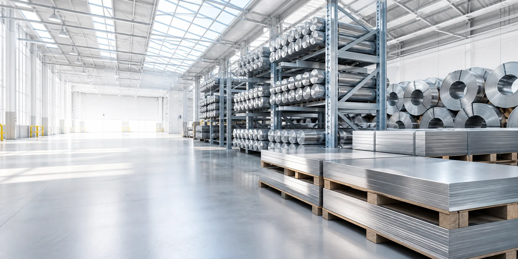 Bright warehouse with high temperature alloy plates bars and coils