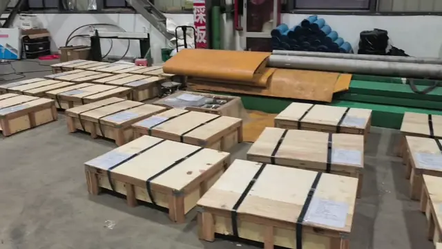 Protected alloy products in wooden cases ready for dispatch