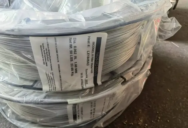 Alloy 625 ERNiCrMo-3 welding wire coils with product labels