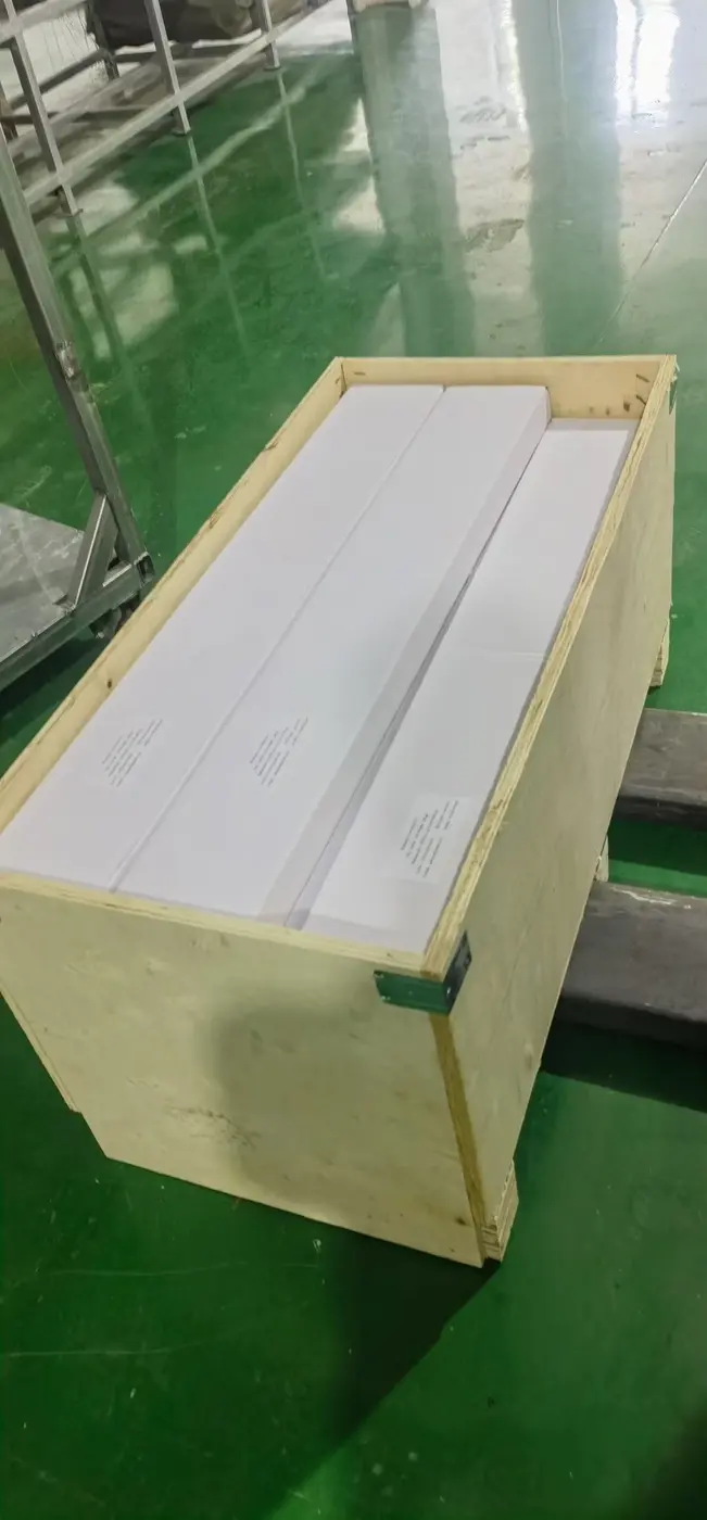 Welding wire cartons protected inside an export wooden case